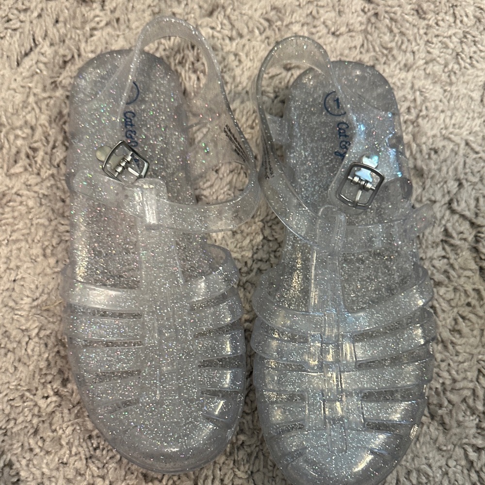 Cat and Jack Clear Irridescent Glitter Jelly Sandals